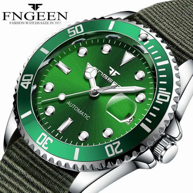 FNGEEN-Montre mécanique en acier pour homme, marque de luxe, avec modules tourbillon, date automatiq
