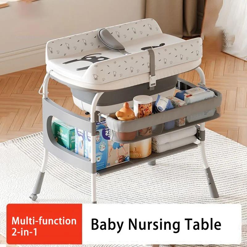 Table d'allaitement 2 en 1 pour bébé, Station de soins des couches pour bébé, fonction multifonction