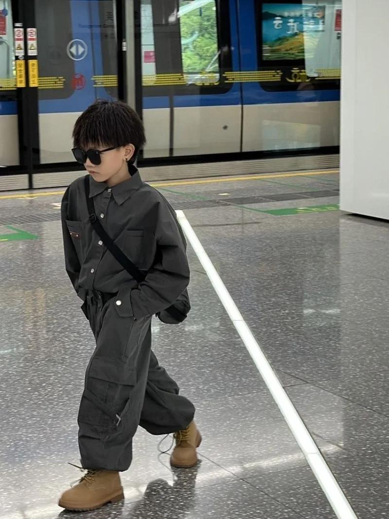 Ensemble de chemises pour enfants, vêtements pour élèves du primaire, vêtements pour hommes, automne
