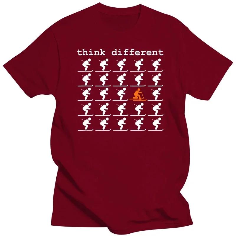 T-shirt de ski unisexe à manches courtes, Think Different, Telemark Ski, Free your Heel, Top Quality