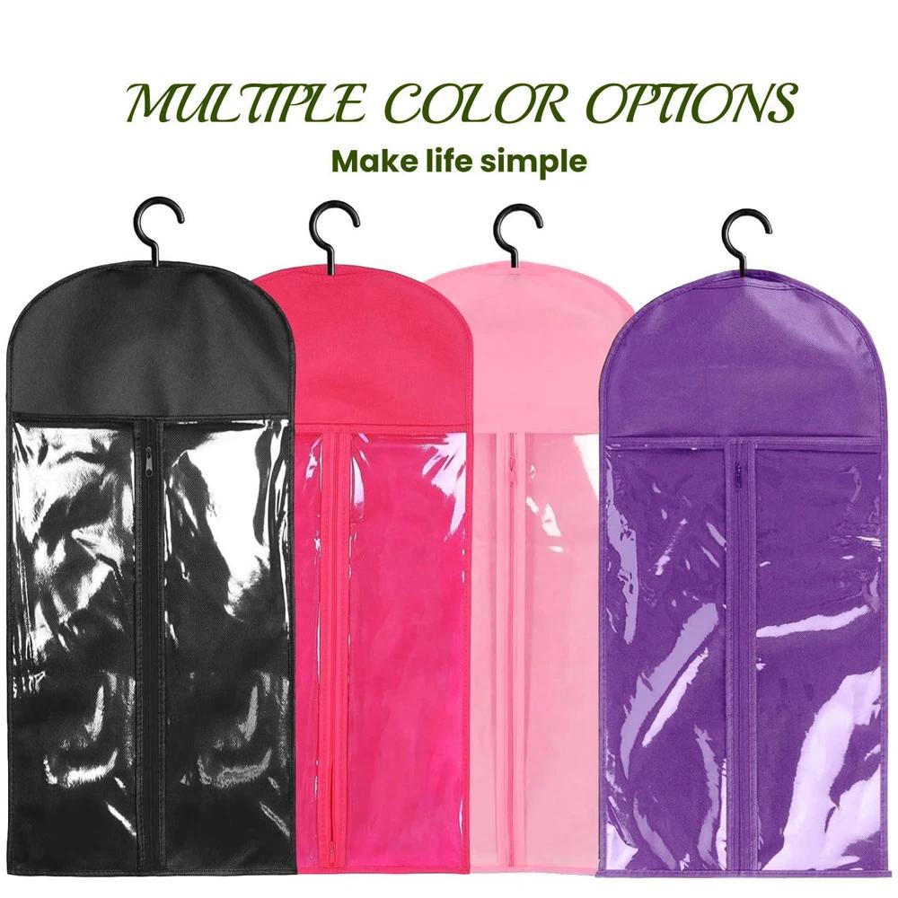 1 ensemble/2 ensembles sac de rangement de perruque avec cintre sacs à cheveux avec cintre en plasti