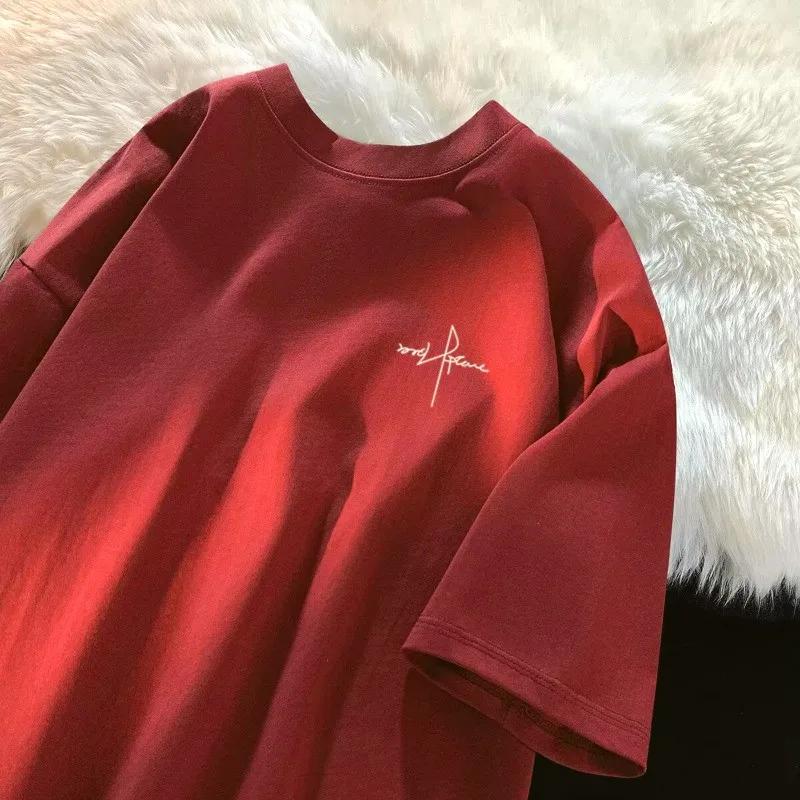 Japonais minimaliste lettre imprimer M-8XL grande taille hommes décontracté respirant T-shirt été à 