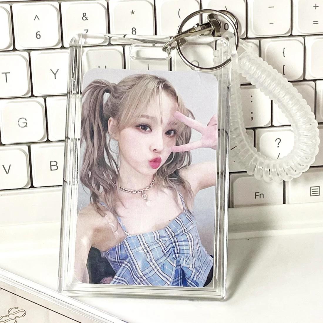 Ins Photocard Holder, Idol Photo Protector, Binder, Idol Photo Sleeves Holder, Pearl Keychain, Stude