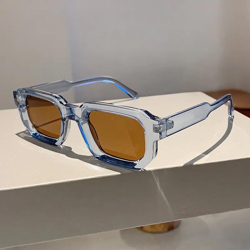 Lunettes de soleil vintage rectangulaires pour hommes, monture PC, style rétro, verres de luxe, desi