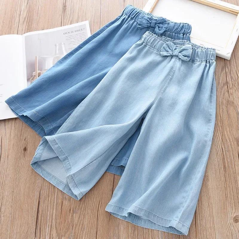 2025 nouvelle mode enfants pantalons à jambes larges été décontracté mince en mousseline de soie pan