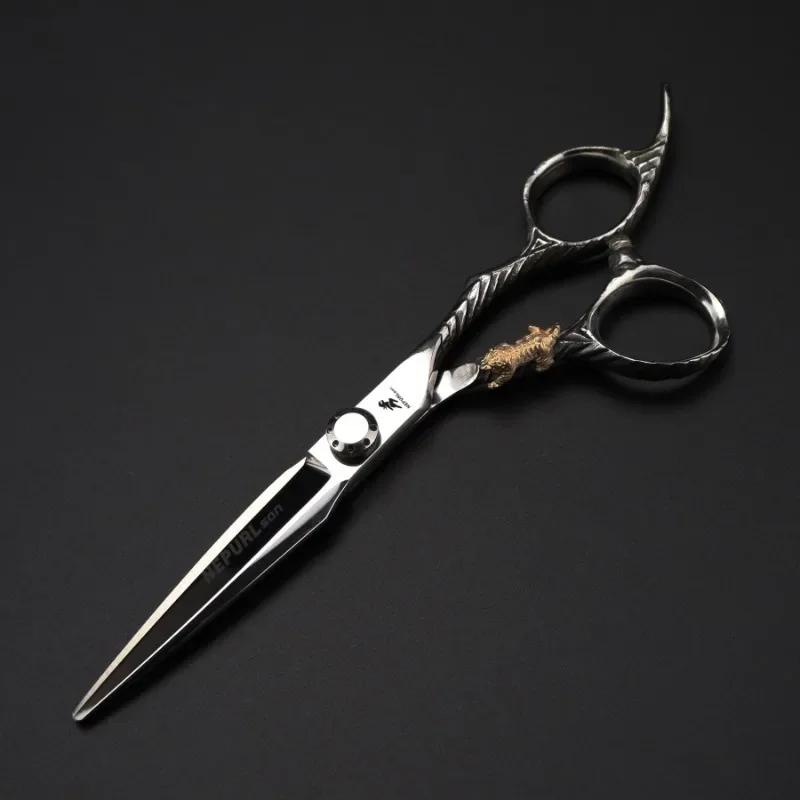 Nepurlson 6 pouces 440C acier inoxydable professionnel ciseaux à cheveux barbier coupe ciseaux ensem