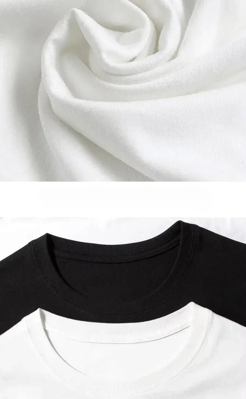 T-shirt pour homme en pur coton, impression numérique double face avec croix colorées, graphique uni