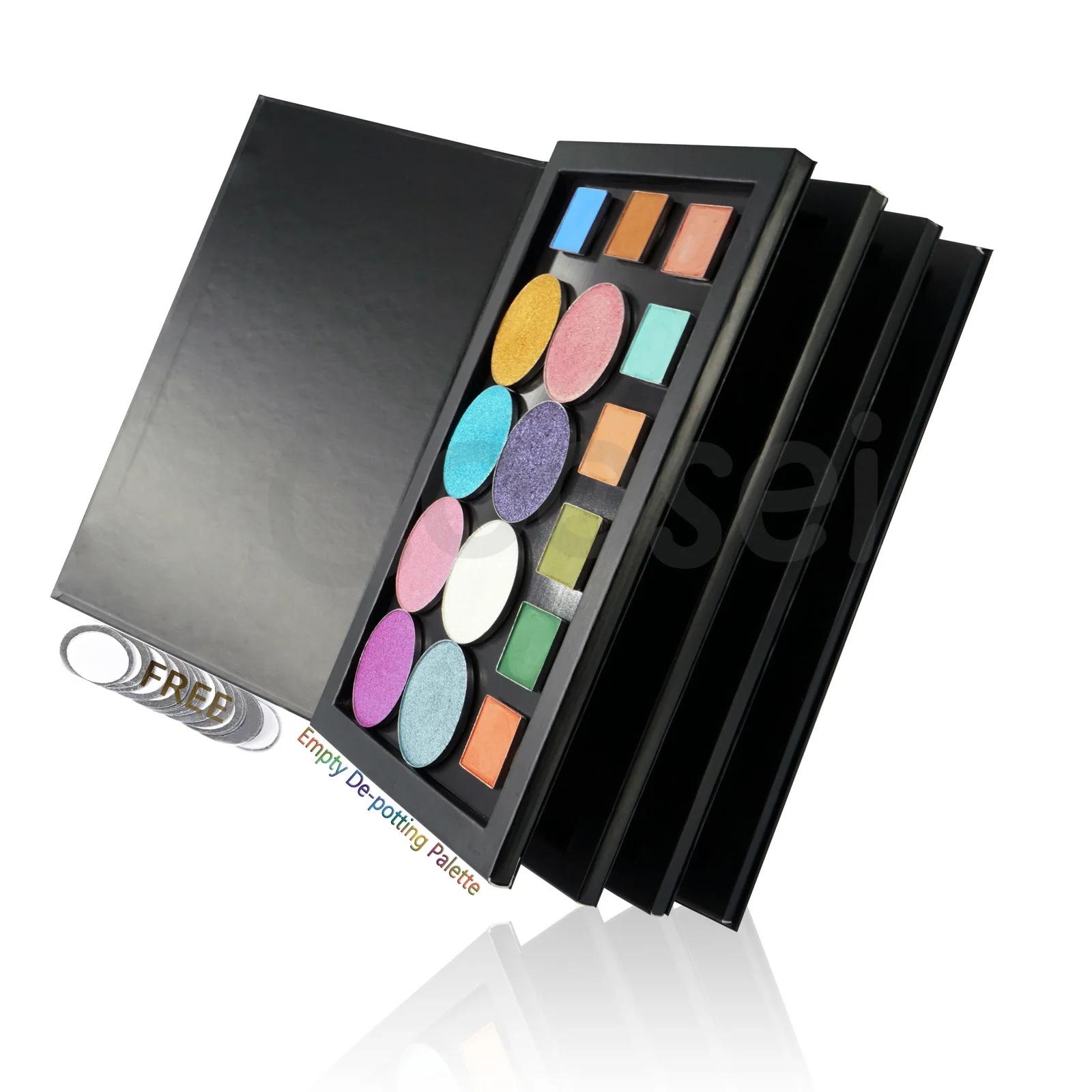 Grande palette de fard à paupières magnétique en forme de livre, 3 ou 4 couches, grande boîte de ran