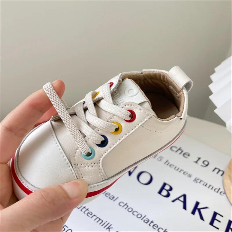 Chaussures en cuir pour bébés garçons et filles, baskets pieds nus à semelle souple, Tennis en plein