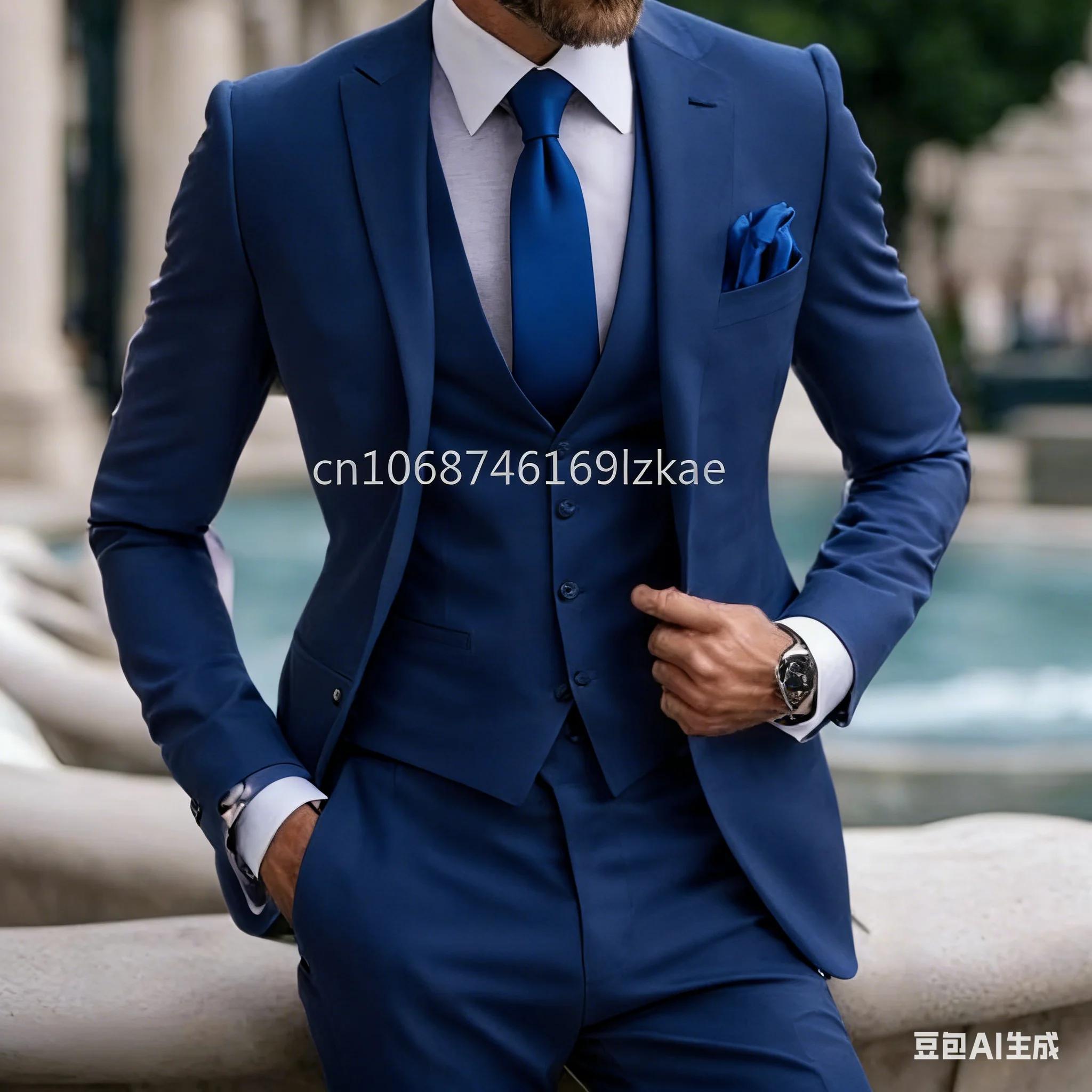 Costume 3 Pièces Violet Clair pour Homme, Classique, Formel, Élégant, Mariage, Marié, Smokings, Blaz