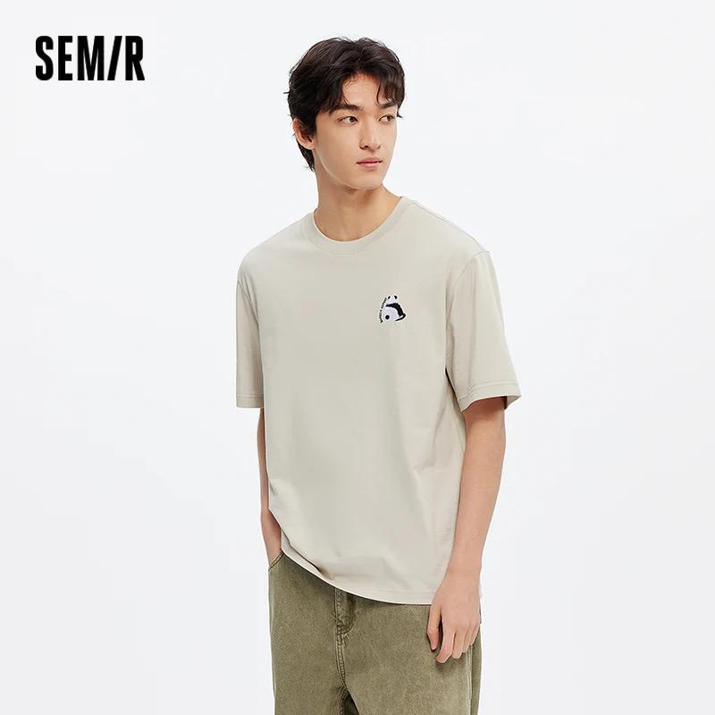 SEMIR-T-Shirt à Manches Courtes pour Homme, Haut en Tricot, Évacuation de l'Humidité, Brodé Krasnoïd
