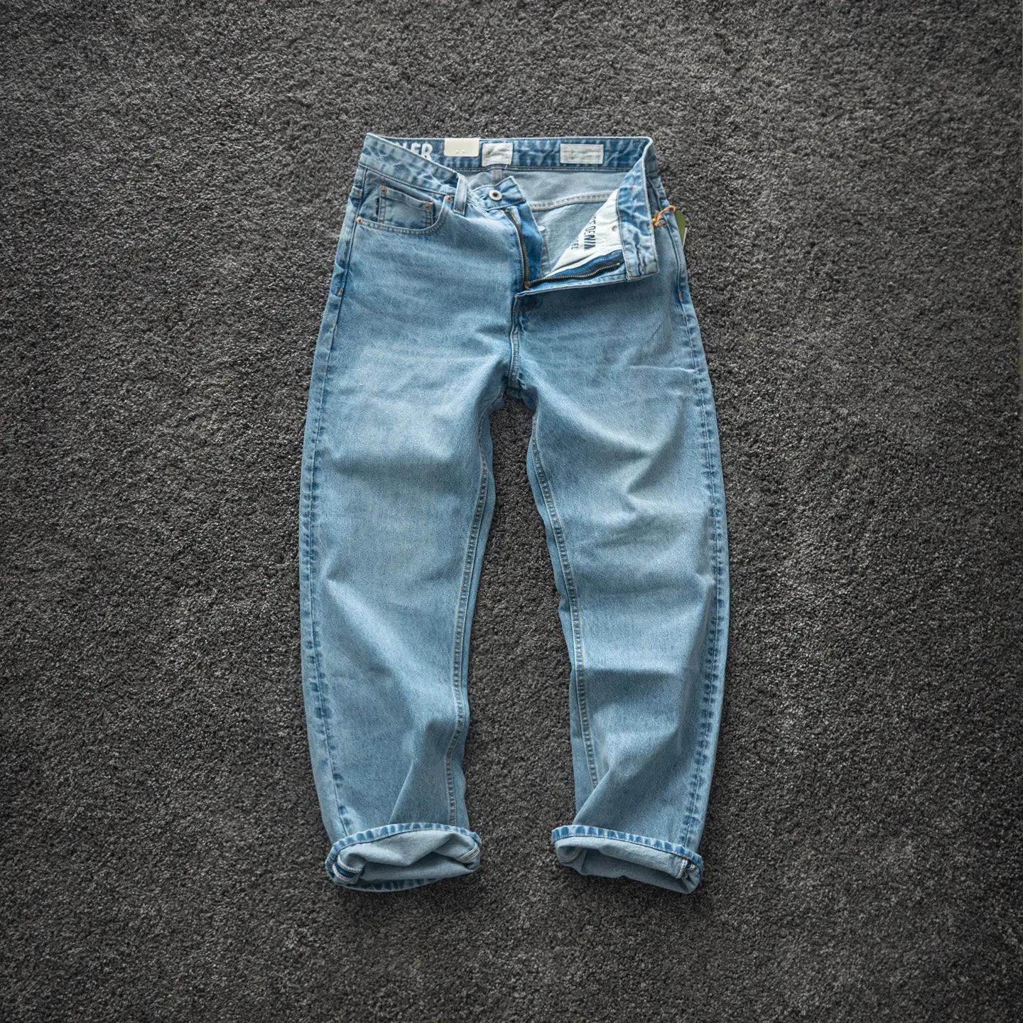 Nouveau Jean Américain Rétro Haut de Gamme Confortable pour Homme, Collection Printemps 2026, 88% Co