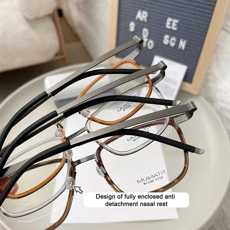 Danemark Designer Réplique Rétro Carré Pur Titane Cadres Acétate Anneau Lunettes Homme Femme Sans Vi