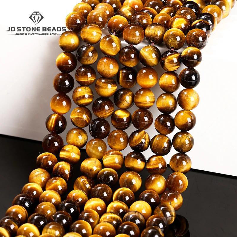 Perle en pierre œil de tigre jaune naturel, entretoise ample 4 6 8 10 12mm pour la fabrication de bi