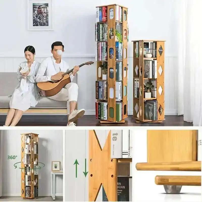 Bibliothèques rotatives simples, étagère à 360 degrés, meubles de salon, bibliothèques modernes au s