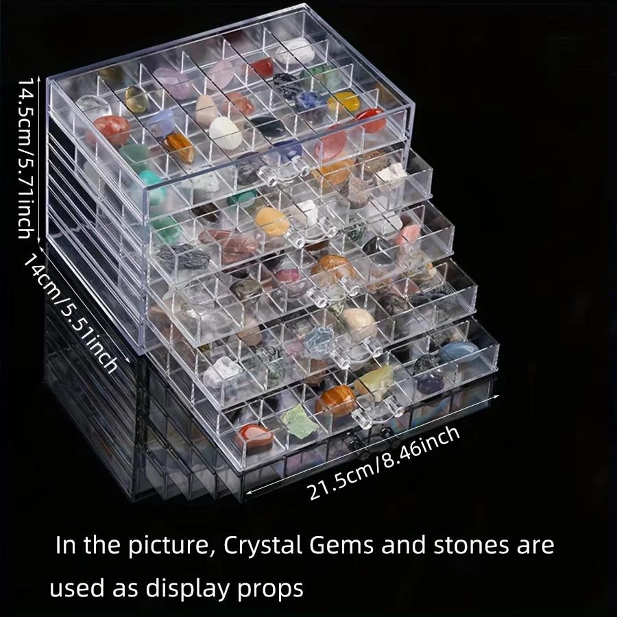 Vitrine en cristal – Boîte de rangement en plastique transparent pour la collection de pierres natur