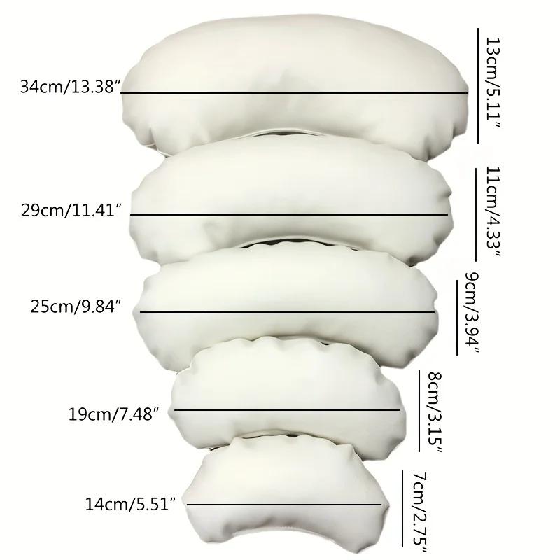 Kit 5 pièces accessoires photo nouveau-né - Oreillers haricots croissant remplissages panier pose bébé
