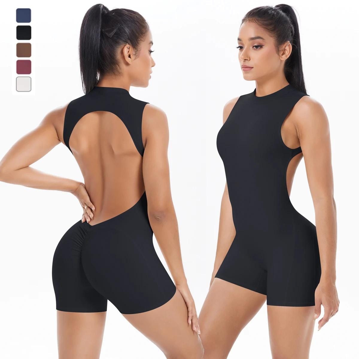 Femmes costumes de sport femmes Scrunch combinaison entière Push Up sport costume femmes Fitness cos