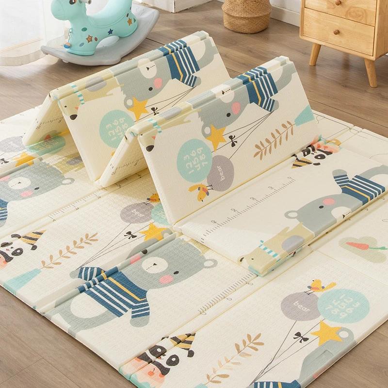 Tapis de jeu rampant pour bébé, 2cm d'épaisseur, motif Double face, pour activité, gymnastique, anti