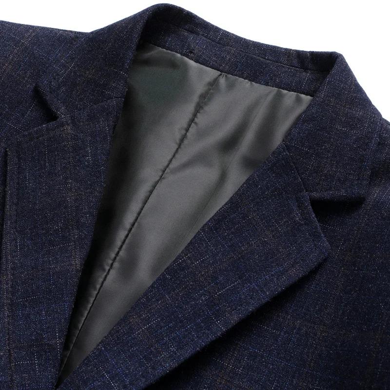 La nouvelle veste de costume classique à col à carreaux, style business décontracté, pour hommes, co
