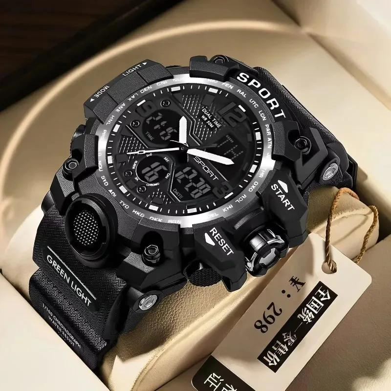 Achats chauds hommes adolescents lycéen mode tendance noir technologie sport lueur montre électroniq