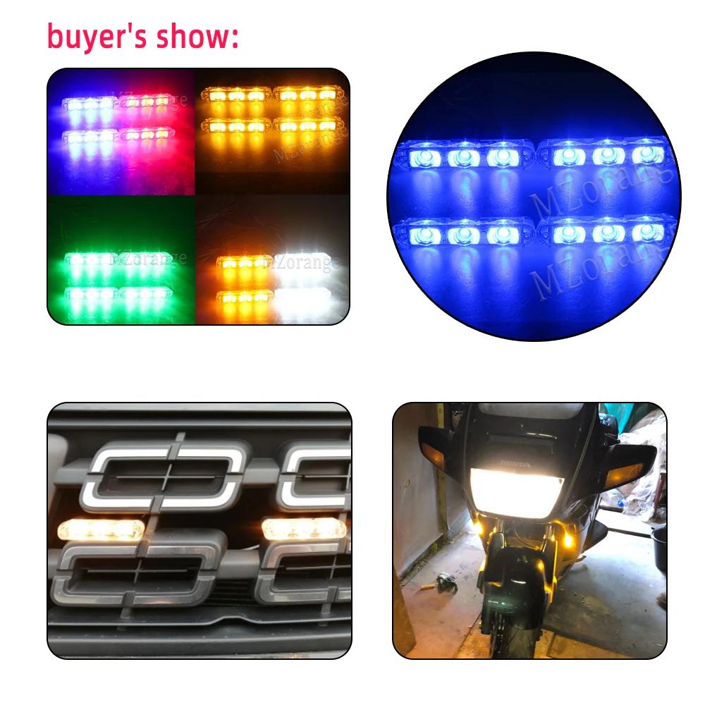 4*3 Led lumières de Police pour voiture FSO lumière stroboscopique sans fil à distance Ambulance 12V