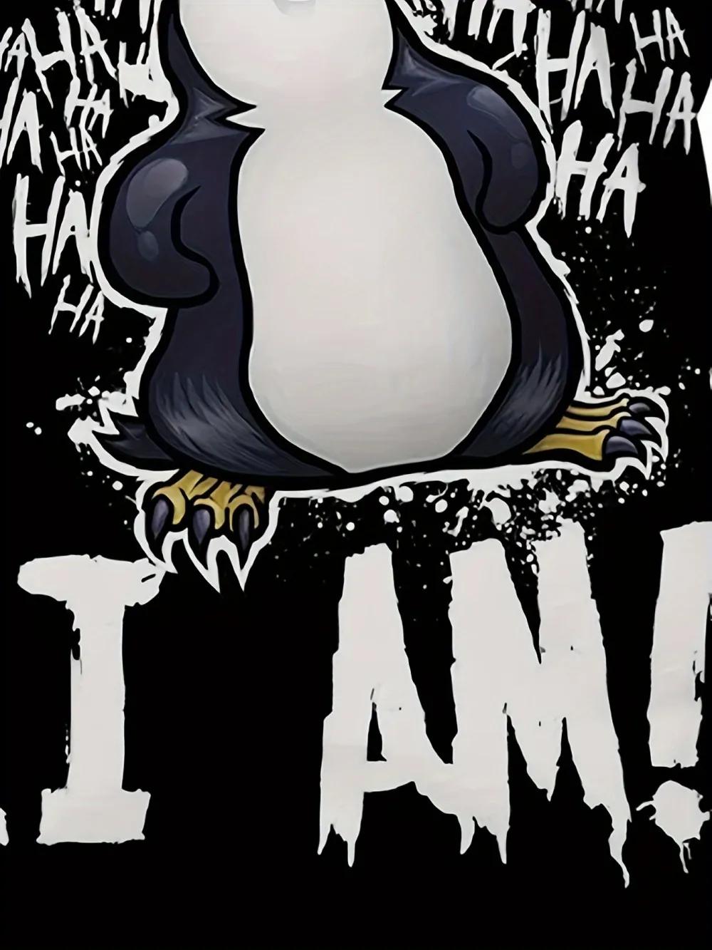 T-shirt d'été pour hommes, pingouin fou, nouvelle impression numérique, mode 3D, manches courtes, st