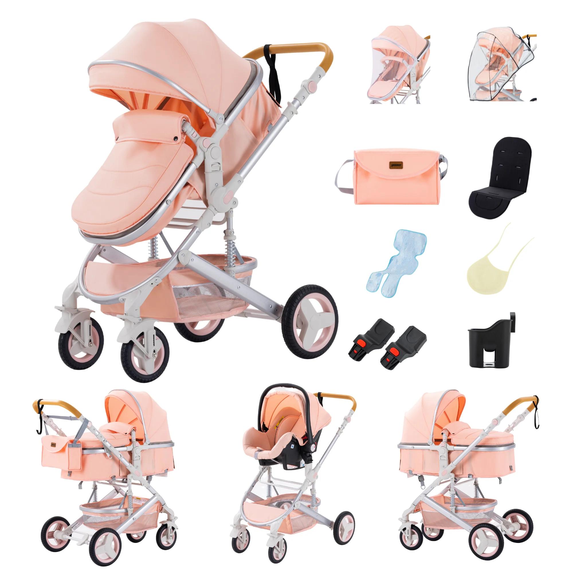 Poussette de luxe 3 en 1 pour bébé, portable, pliable, avec cadre en aluminium, pour nouveau-né et n