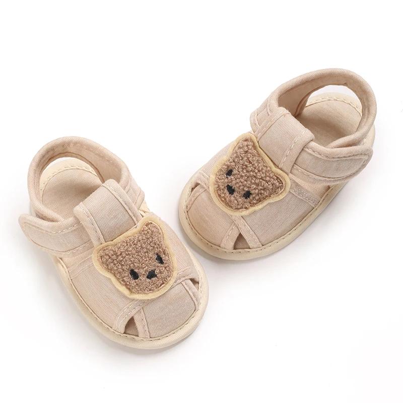 Baotou – sandales confortables à semelle souple, ours mignon, chaussures de premier pas Anti-coup de