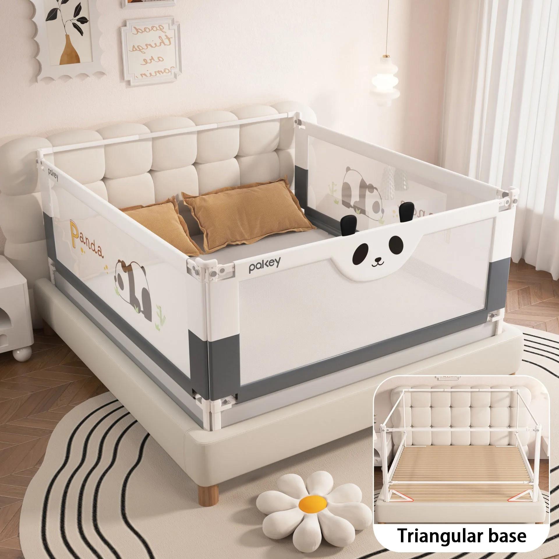 Barrière de sécurité pour lit bébé à 3 côtés, barrières de lit et barre de protection à base triangu