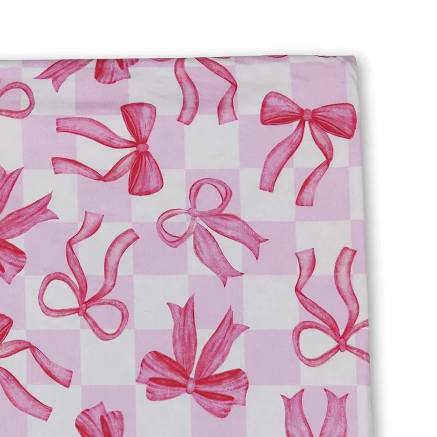 Couvertures à carreaux roses avec nœuds pour bébés et petites filles