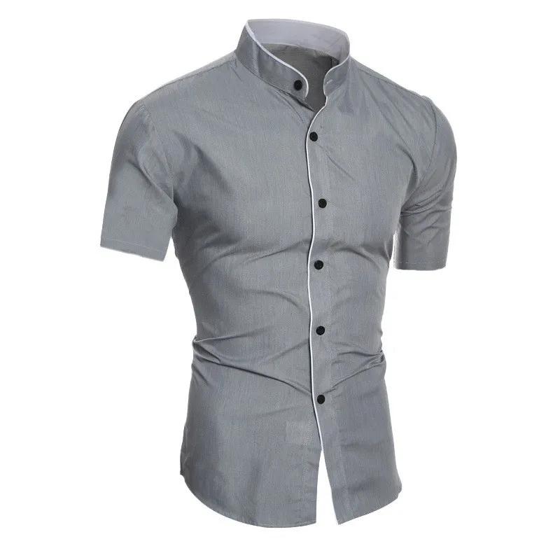 Chemise décontractée à manches courtes pour hommes, couleur unie, pour les déplacements, nouvelle co