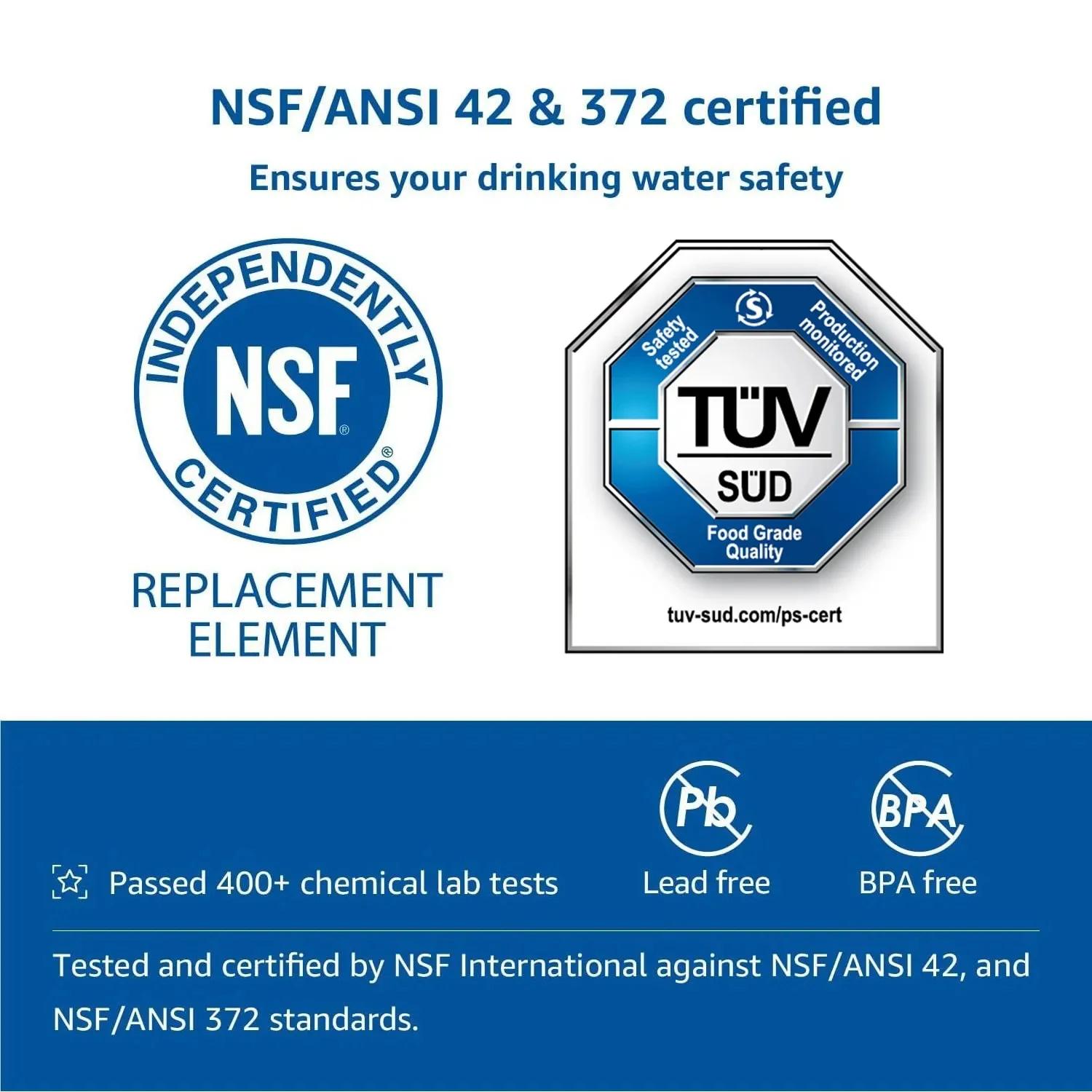 Certifié NSF Compatible avec le filtre à eau du réfrigérateur Samsung DA97-17376B HAF-QIN / EXP DA97
