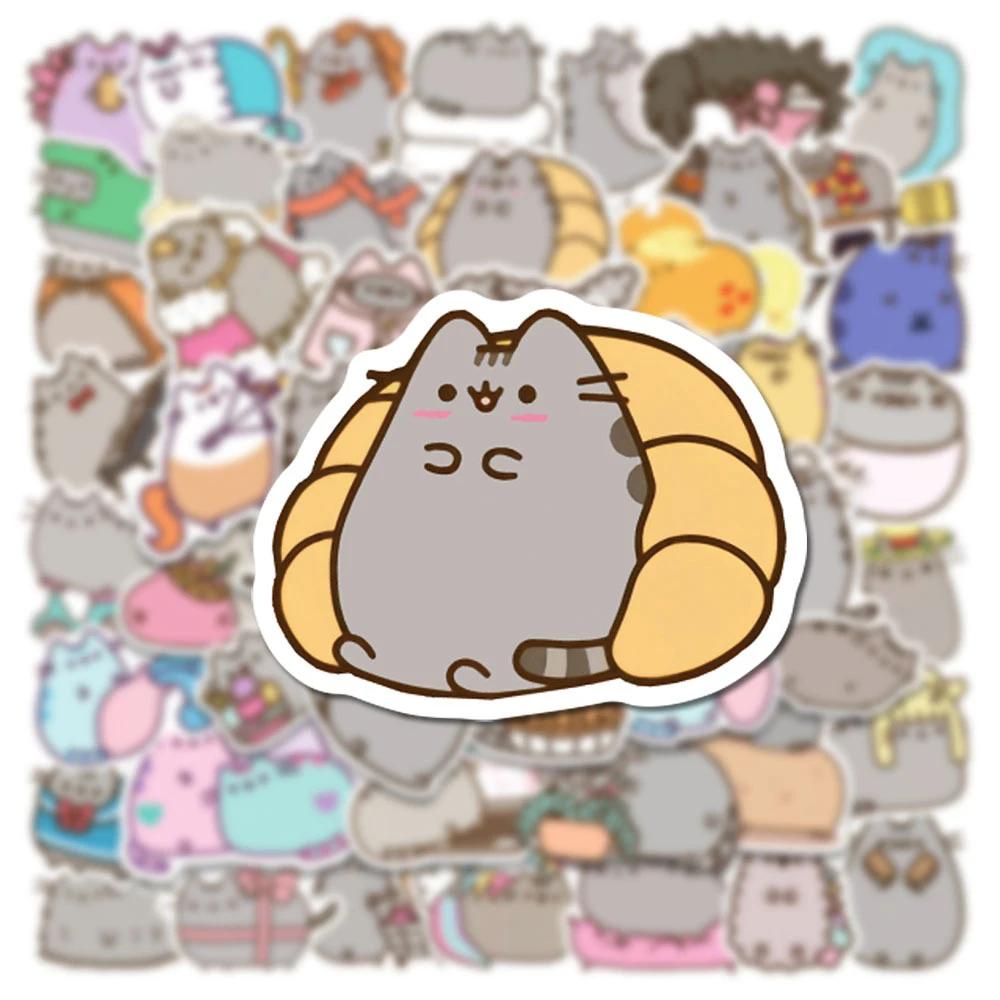 Autocollants chat épais mignon Kawaii, étiquette esthétique, papeterie pour Scrapbook, téléphone, jo