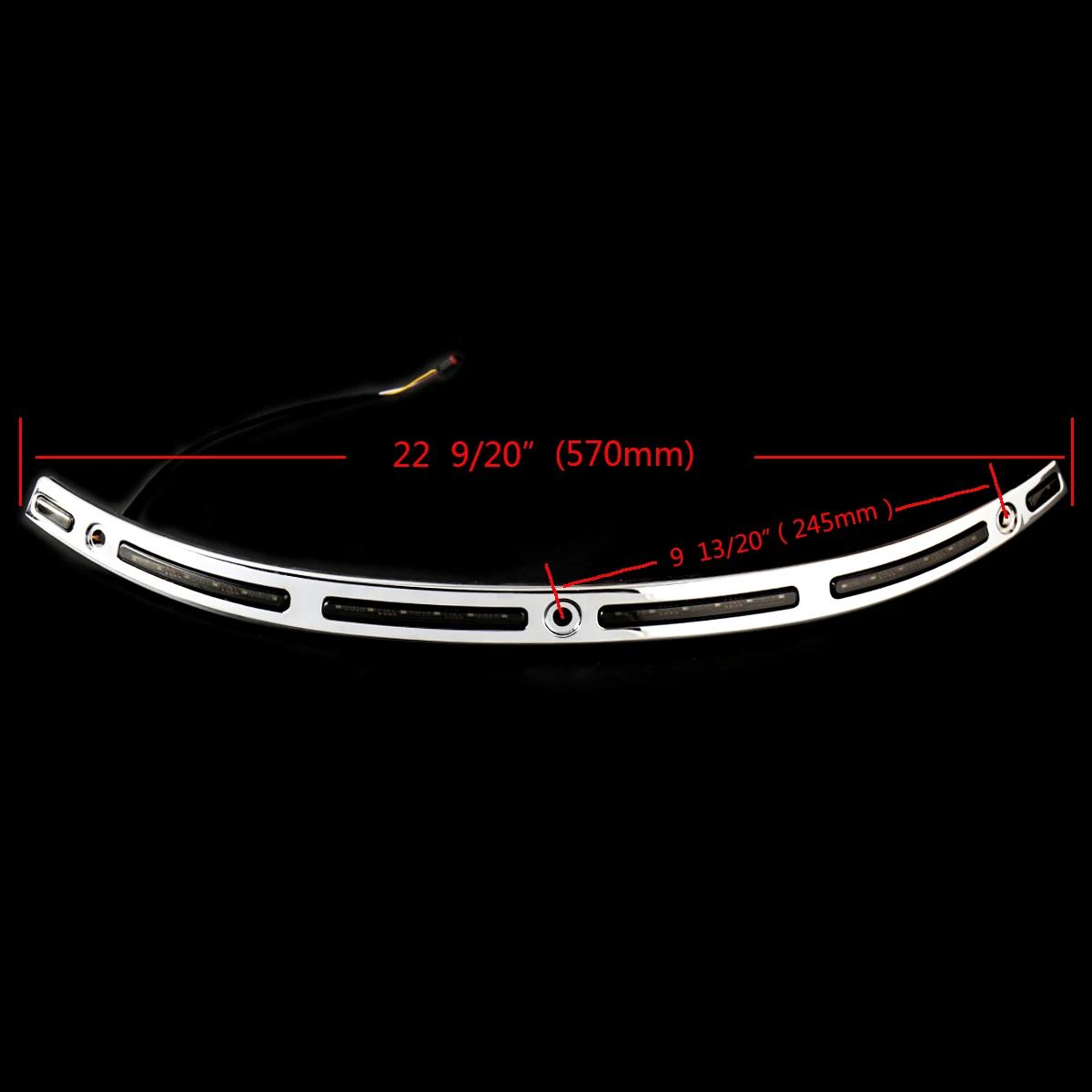 Garniture de pare-brise LED chromé brillant noir blanc ambre pour Harley Touring Street Glide FLHX 2