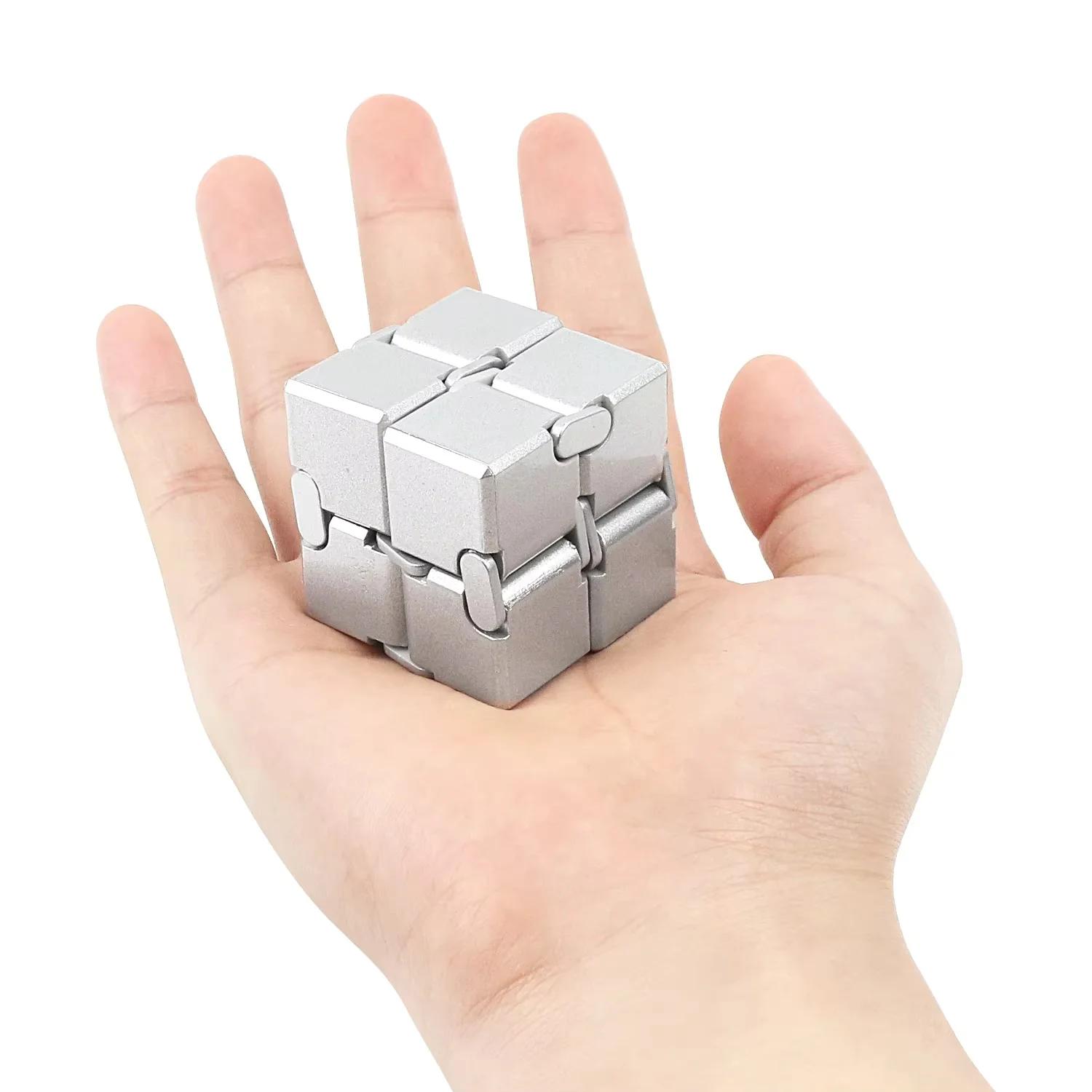 Cube infini en alliage et plastique, jouet anti-stress ultra-durable, sensoriel, pour adultes et enf