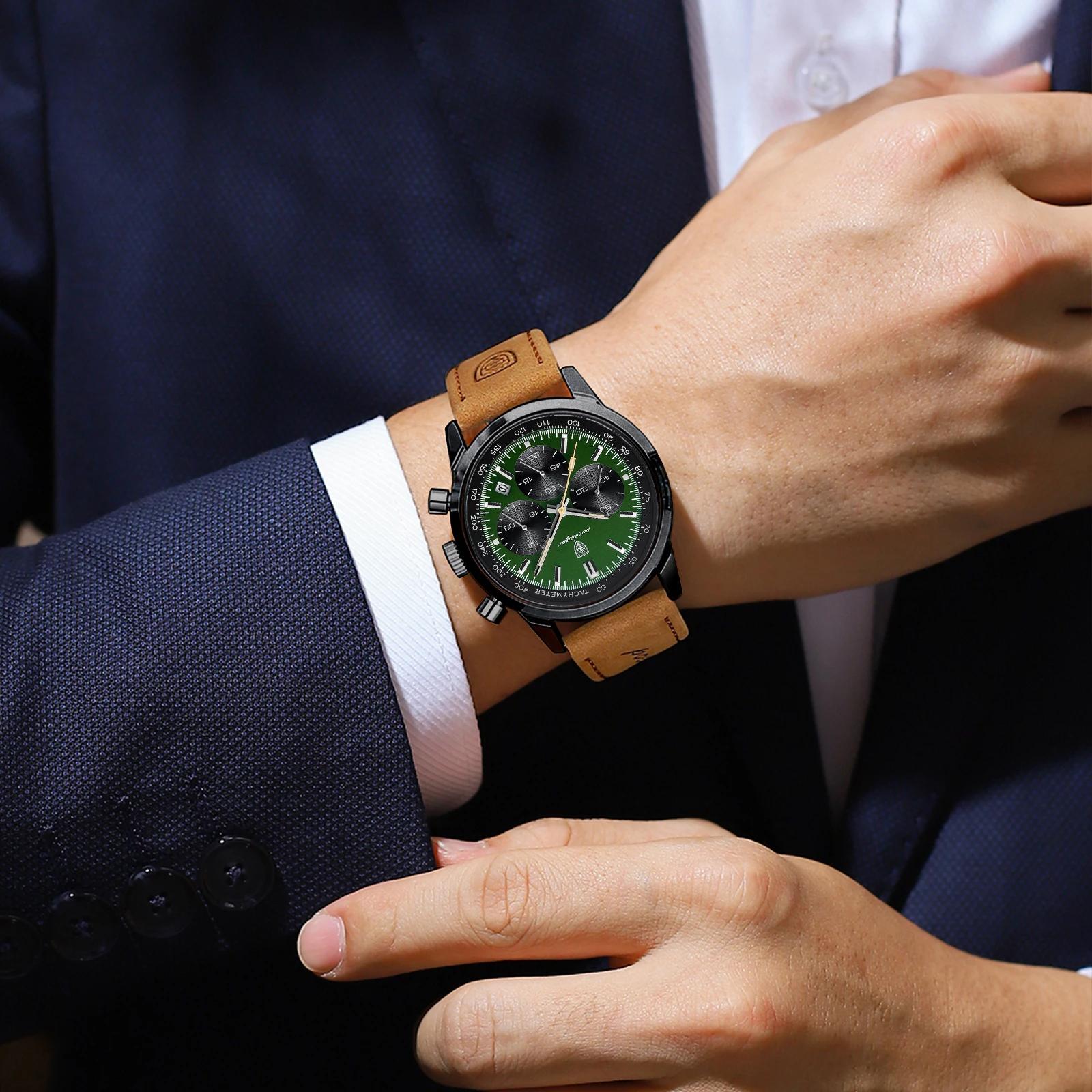 POEDAGAR mode Sport montre-bracelet pour hommes étanche lumineux chronographe militaire homme montre
