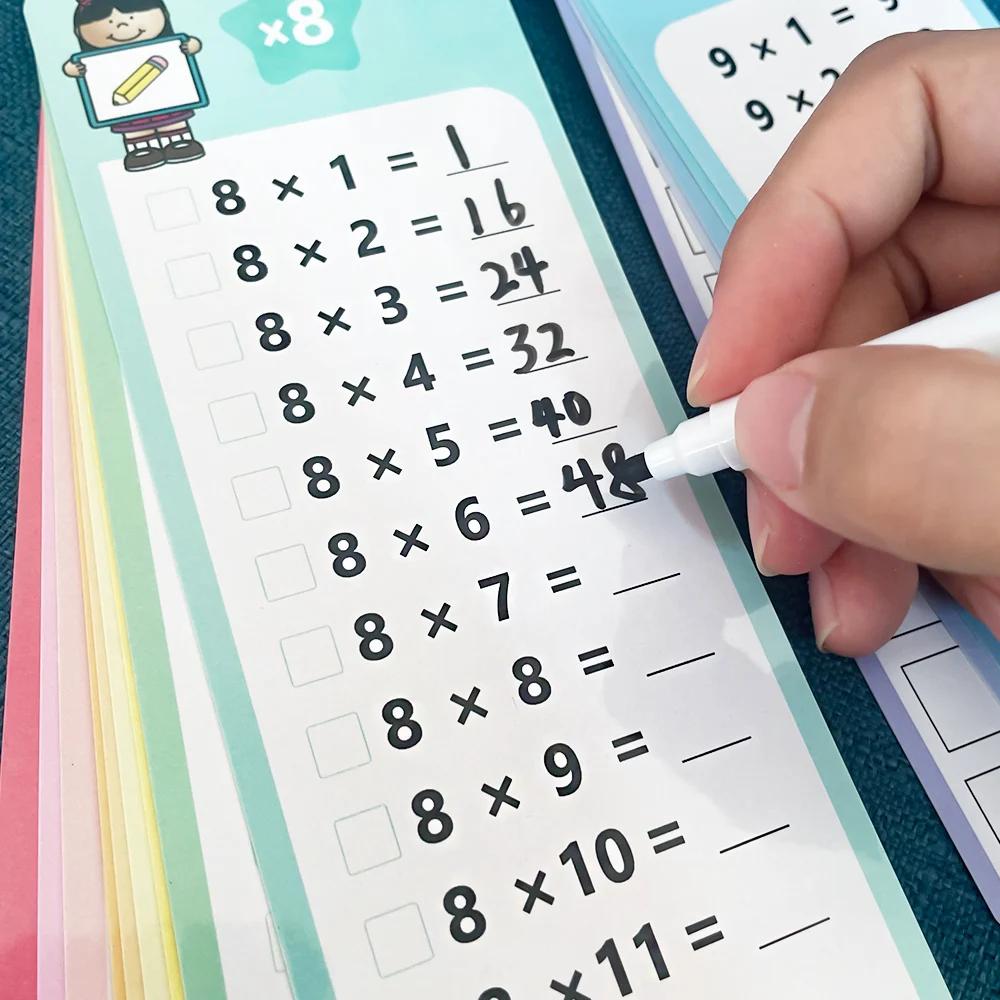 0-12 tableaux de multiplication, cartes de table de temps, outil d'apprentissage des mathématiques à