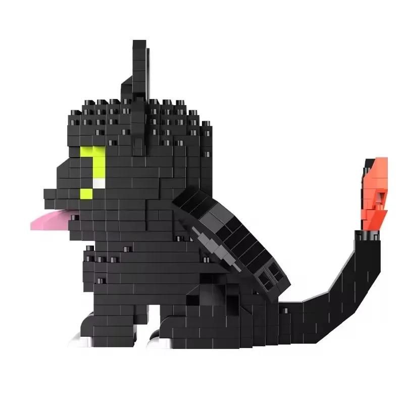 Nouveaux blocs de construction animaux jouets dessin animé Dragon Microes blocs figurines d'action H