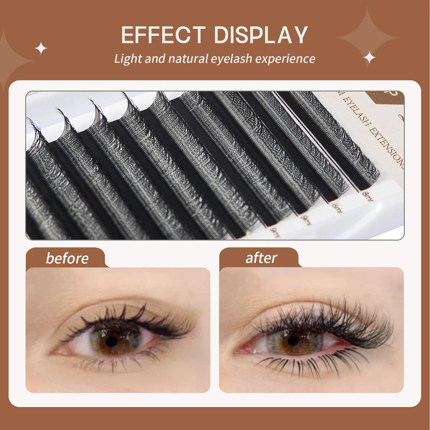 SEXYSHEEP 10 étuis/Lot C D Curl 3D 4D 5D 6D Faux cils de vison Extension cils individuels Faux cils 