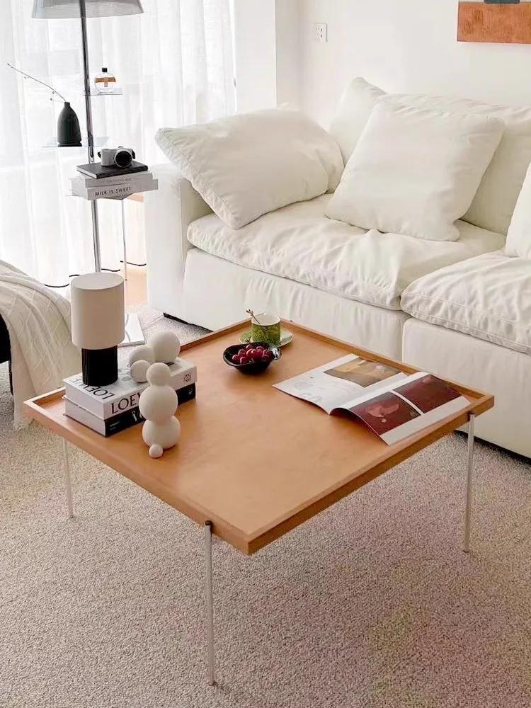 Table d'appoint en bois massif pour invités, Table à thé nordique moderne, simplicité légère, Design