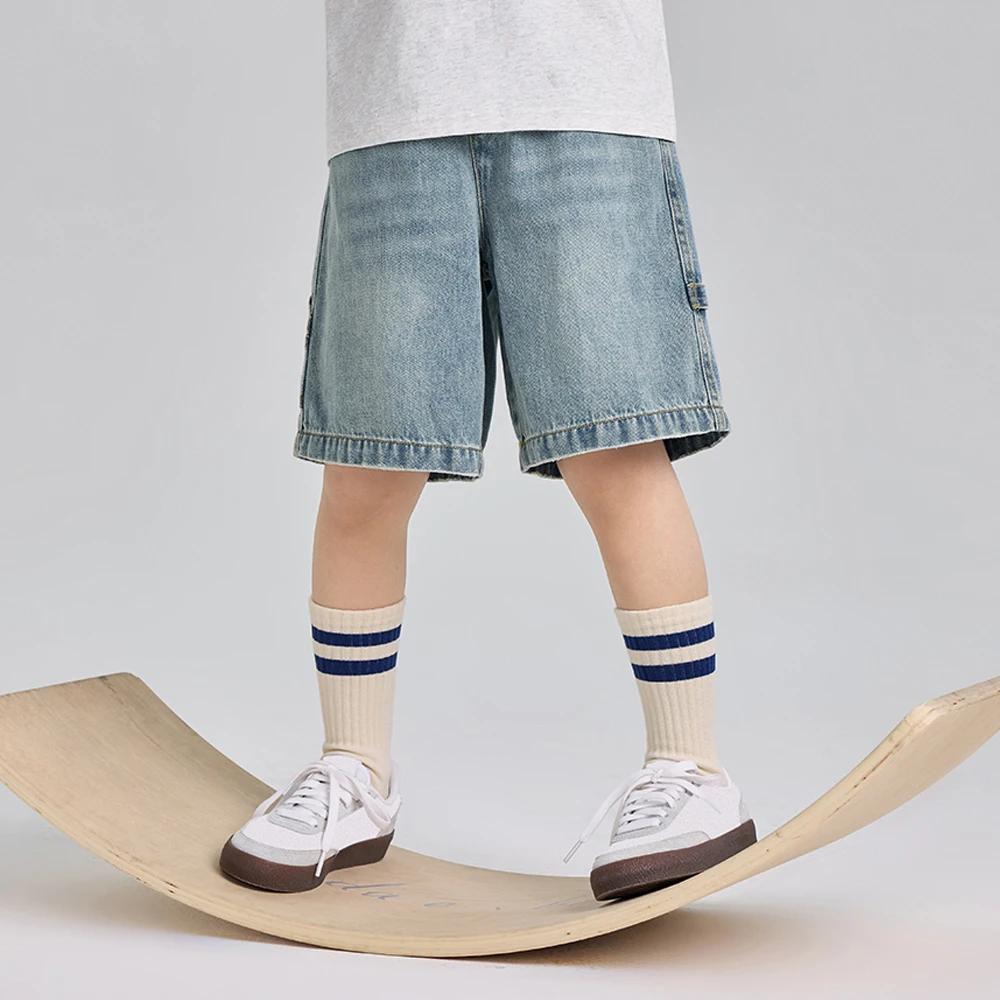 Shorts en jean à jambes larges pour garçons Dave Bella, 7-13 ans, jeans d'été, pantalon de cowboy po