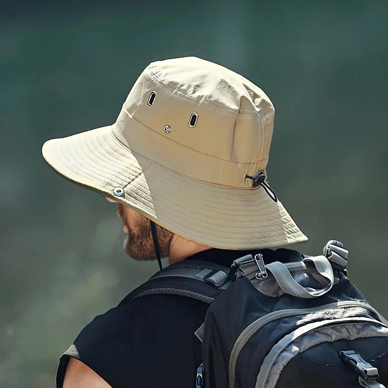 Nouveau chapeau de pêcheur tendance et polyvalent, chapeau de montagne anti-UV, réglable, respirant,
