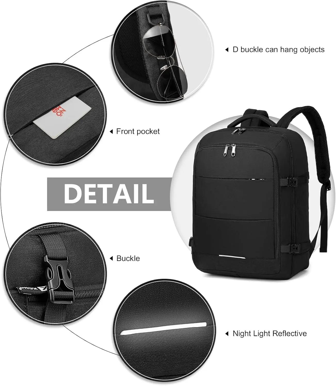 Sac à dos de voyage KONO en polyester Oxford, 36×20×45cm, 30L, imperméable, pour Easyjet sous siège 
