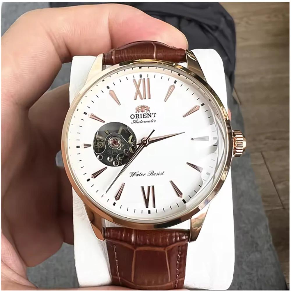 Orient – montre automatique à cœur ouvert pour hommes, cadran bleu, bracelet en acier inoxydable, te