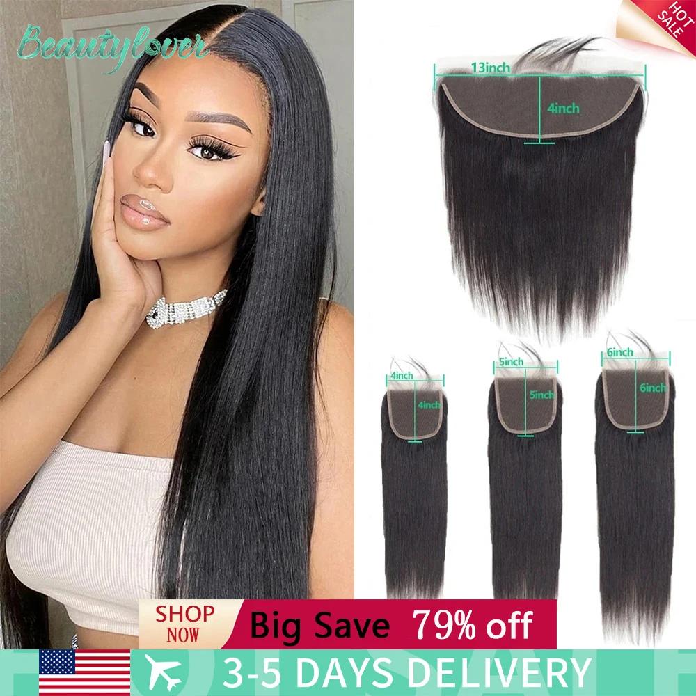 13x4 cheveux humains dentelle frontale seulement dentelle transparente 4x4 6x6 5x5 fermeture de dent