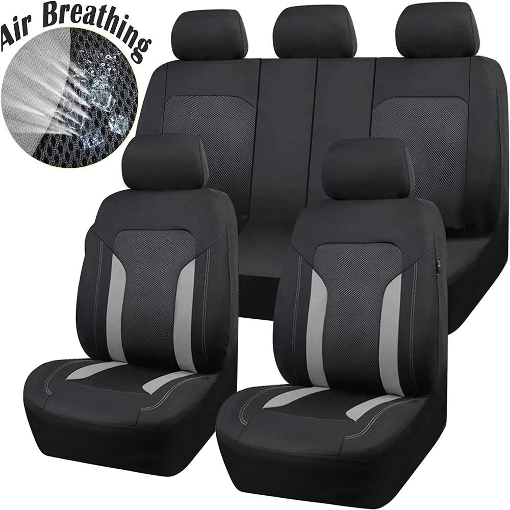 AUTOKING housses de siège universelles en maille grise pour voiture avec 3 fermeture éclair siège ar