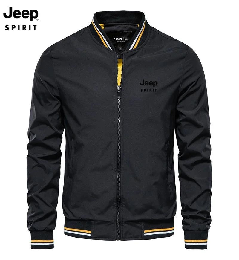 Veste Jeep à col montant pour le printemps et l'automne, veste de baseball décontractée de haute qua