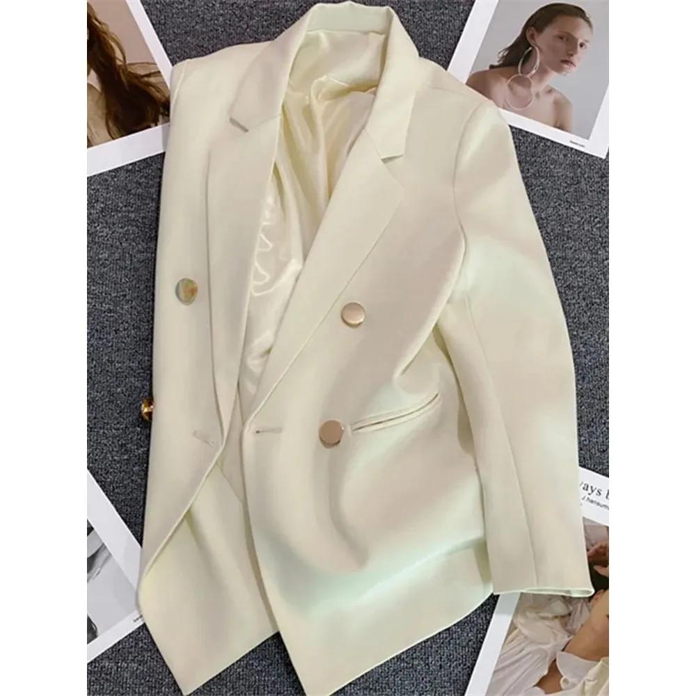 Femmes costume Blazer élégant manteau 2025 printemps automne mode coréenne Blazer luxe Double bouton