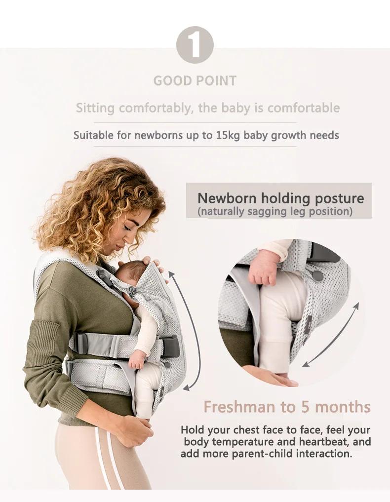 Porte-bébé Bjorn en maille 3D |   Conception ergonomique 3 en 1 prenant en charge les nouveau-nés et